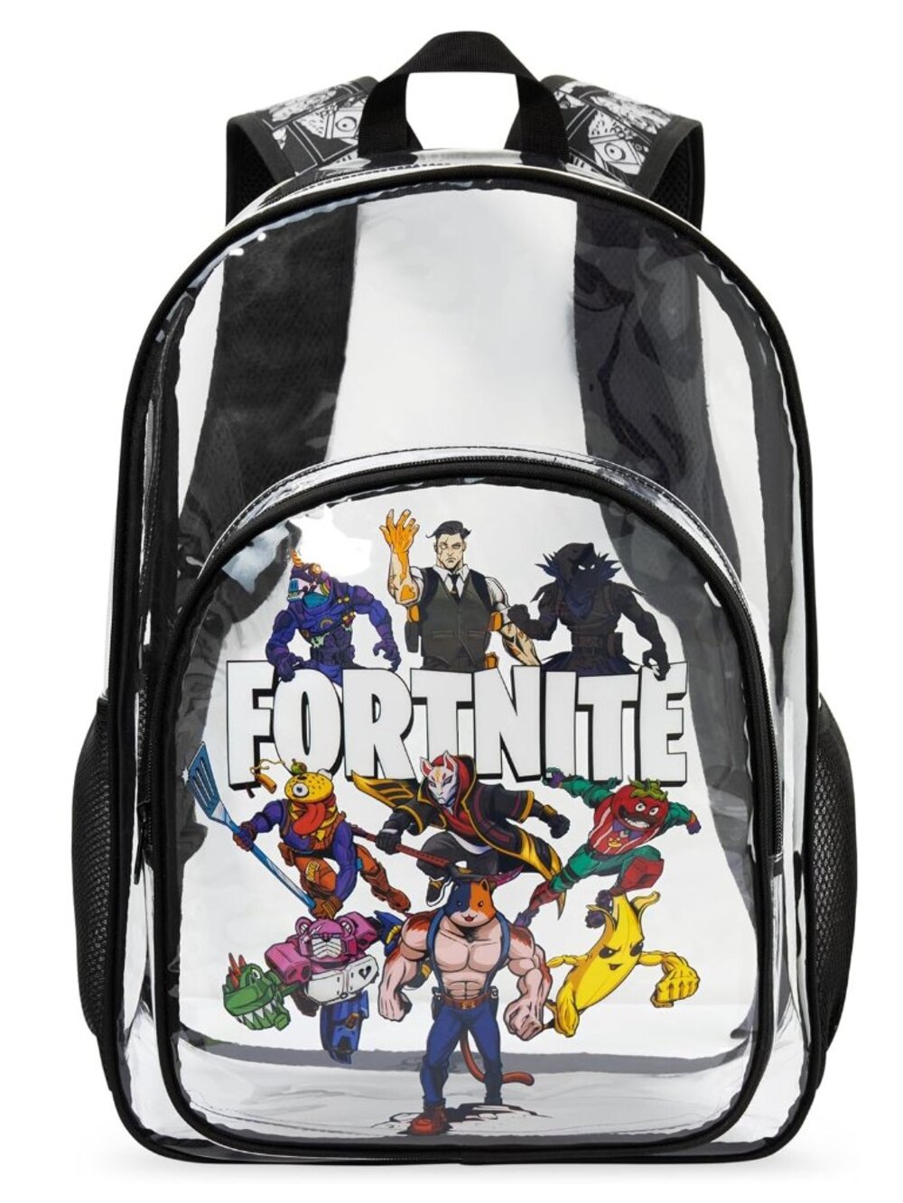 NWT: Fortnite Backpack - Clear PVC with Black Trim 17.3" x 12.6" x 6.3"